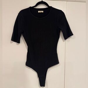 Madewell Black Short Sleeve Bodysuit Size Small